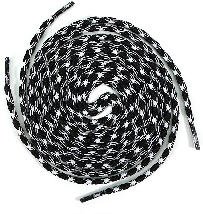 Black & White Rockwear Laces, coiled laces