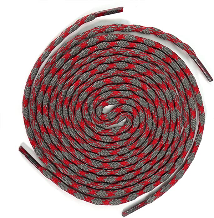 Cranberry Grey Rockwear Laces, coiled laces